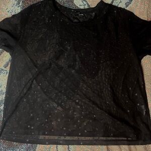 H&M Black Mesh Blouse